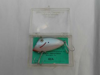 Vintage Swimmin Minnow In Plastic Box With Tag Insert Old Fishing Lure