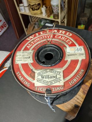 Vintage Rare Willard Automotive Cables Spool For Starting Lighting