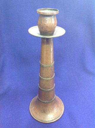 RARE MISSION ARTS & CRAFTS STICKLEY BROTHERS HAMMERED COPPER 131 CANDLESTICK 3