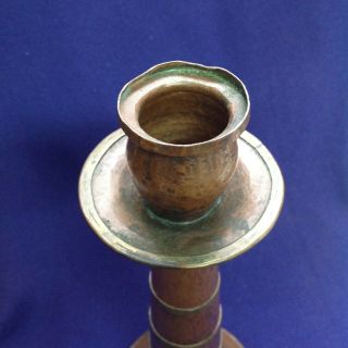 RARE MISSION ARTS & CRAFTS STICKLEY BROTHERS HAMMERED COPPER 131 CANDLESTICK 4