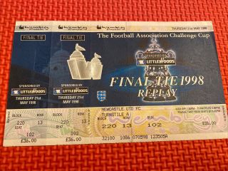 Rare - Fa Cup Final “replay 1998 “ - Arsenal V Newcastle - Box Office Stub Inc