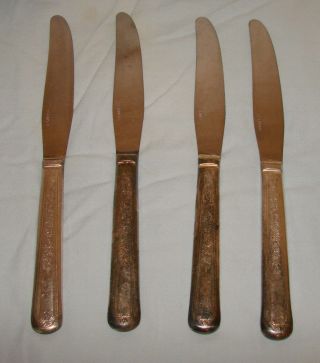 4 Vintage Plymouth Dinner Knife Knives Jewel Pattern Replacements