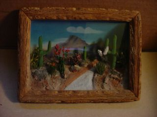 Vintage Arizona Hand Made Cactus Diorama