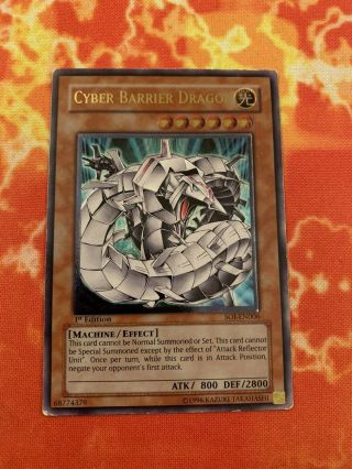 Yu - Gi - Oh Cyber Barrier Dragon Ultimate Rare 1st Edition Soi - En006 Moderate Play