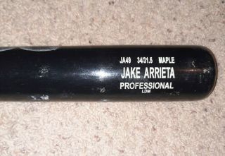 Jake Arrieta Rare Game " Uncracked " Rawlings Bat Chicago Cubs Pitcher