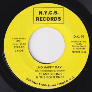 Flame N King & The Bold Ones Ho Happy Day Rare M - Modern Soul 45 Northern Hear