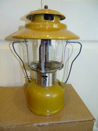 COLEMAN 228H Lantern Mustard Yellow 12/73 Box Gold Bond Camping Rare Vintage 6
