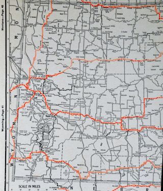 1930 Clason Auto Road Map South Dakota Black Hills Rapid City Sioux Falls City 2