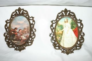 Italian Action Hand Crafted Brass Oval Picture Frames