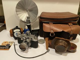 Rare Vintage Leica Drp D.  R.  P.  Ernst Leitz Wetzlar Camera W/lens And Case