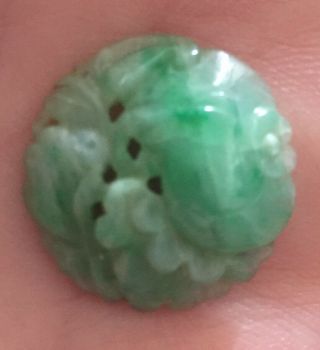 Antique Green Jade Carved Piece For Pendant Ring Or ?