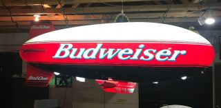 Rare Huge Budweiser Blimp Pool Table Light Lighted Bar Beer Sign Bud