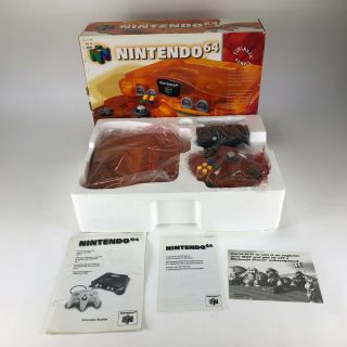 Nintendo 64 Fire Orange Console System Funtastic Clear Atomic - Cib - Rare