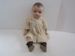 Vintage Doll Composition Head 19 Inch Ideal Baby Sleep Eyes Soft Body