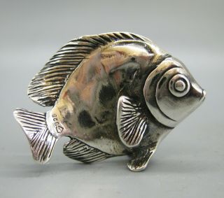 Vintage Kalevala Koru Finland Sterling Silver Miniature Tropical Fish Figurine