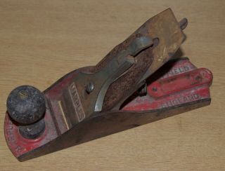 Rare Vintage Marples No M 4 1/2 Plane Smoothing Plane Wide Sole Made In England