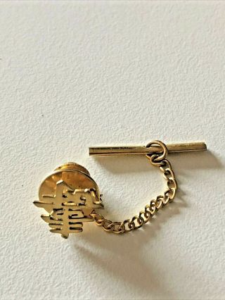 Deceased Estate Antique Chinese 14ct Yellow Gold Mens Tie Tack