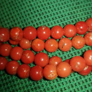 Rare Don Lucas Sterling Silver Natural Mediterranean Coral Bead Necklace 129 Gr 5