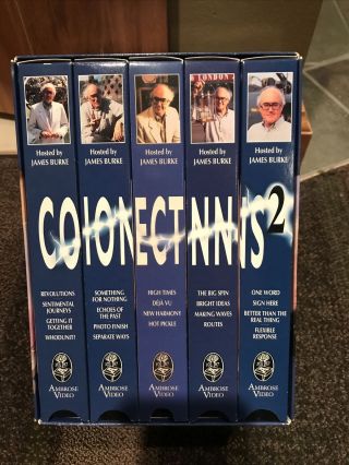 Vintage Connections 2 Host James Burke Boxed Set Of 5 Vhs Science Rare
