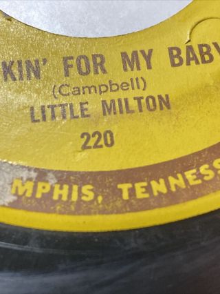 RARE Little Milton Lookin’ For My Baby SUN Press VG 220 2