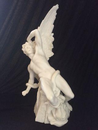 Lucifer Fallen Angel Statue Rare Htf Satan Design Toscano Paradise Lost Marble
