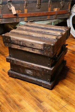 Antique Vanderman Railroad Train Strong Box Safe Chest 1897 For Gold Silver Rare