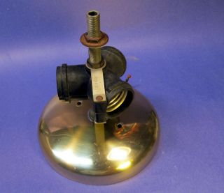 Vintage Brass 3 Lamp Ceiling Light Canopy Fixture Mid Century