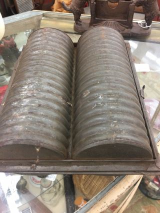 Antique Double Round Tin Bread Mold Pan