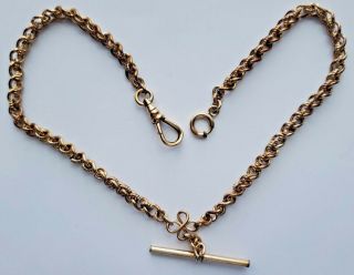14.  5 " Antique Victorian Rose Gold Gilded Brass Watch Chain
