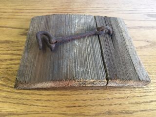 Antique Old Closure Latch.  Still Mounted On The Old Long Leaf Pine Ext Door