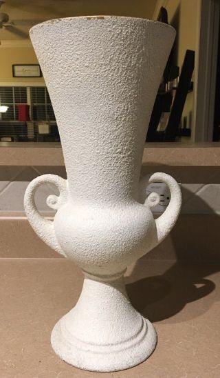 Rare Royal Haeger 16 " Vase 436 1950s White Texture Modern Art Deco Pottery