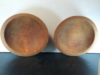 Vintage American Turned Wood Wooden Food Bowl Bowls Munising Michigan USA 2