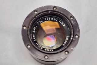 , Rare Kodak Ektar Lens E.  F.  L.  3 Inch (76mm) /2.  8 Rr566 Aero Large Format 6Х6cm,
