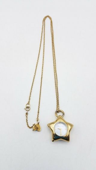 Marc Jacobs Gold Tone Necklace Watch Mk591