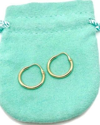 Cartier 18K Yellow Gold RARE Hoop Earrings With Hallmarks.  VINTAGE. 5