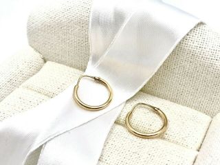 Cartier 18K Yellow Gold RARE Hoop Earrings With Hallmarks.  VINTAGE. 6