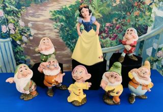 Rare 1942 Disney American Pottery Snow White & Seven Dwarfs Ceramic Set