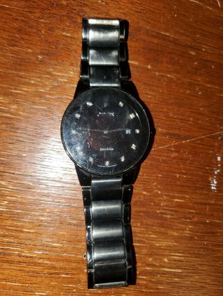 Citizen Eco - Drive Mens Au1065 - 58g Diamond Markers Black Bracelet Watch Pre - Owned