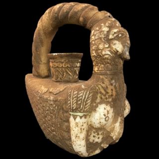 Very Huge Rare Ancient Viking Stone Fertlity Rhyton Drinking Vessel,  250 - 350 Ad