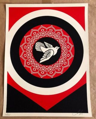 Shepard Fairey Obey Giant Peace Dove Signed Numbered Screen Print Rare