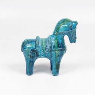Rare - Mid Century Rimini Blue Bitossi Ltd Ed Ceramic Horse - Glazed