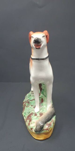 circa 1900 Antique Staffordshire Whippet Hunting Dog Figurine - RARE - 2