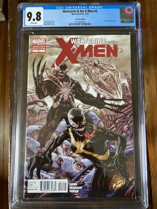 Wolverine & The X - Men 4 Rare Venom Variant Cgc 9.  8 Mark Brooks Cover Hot