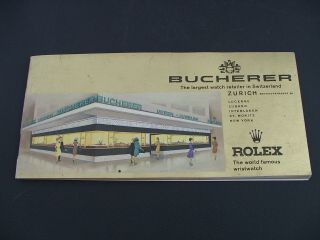 Rolex Bucherer Vintage 1964 Brochure For The Collector Or Retailer.