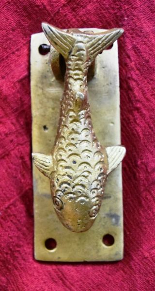 Golden Brass Fish Shape Door Knocker Nautical Style Home Door Bell Dec Mj182