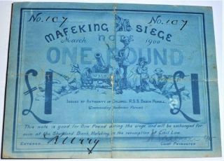 Rare South Africa Mafeking Siege Issue One Pound March 1900 No.  107