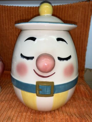 Rare Vintage Metlox Humpty Dumpty Ceramic Cookie Jar 11”