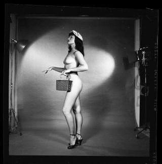 Rare Bettie Page 1954 Camera Negative Bunny Yeager Shopping Pinup