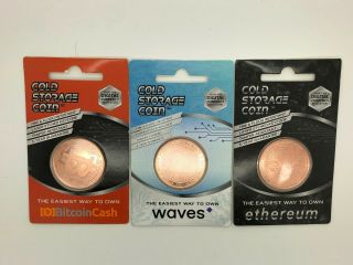 Ethereum - Waves - Bitcoin Cash Cold Storage Coins Diy Wallets Rare Crypto X3