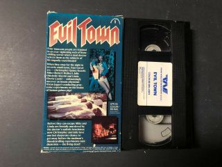 EVIL TOWN TRANS WORLD HORROR SOV SLASHER VHS BIG BOX OOP RARE SLIP HTF 2